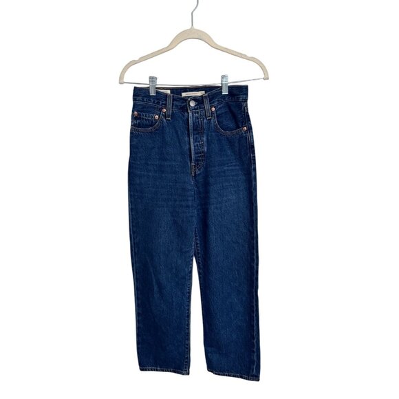 Levi's premium ribcage straight size 24 big E button fly 100% cotton medium wash - Picture 1 of 7